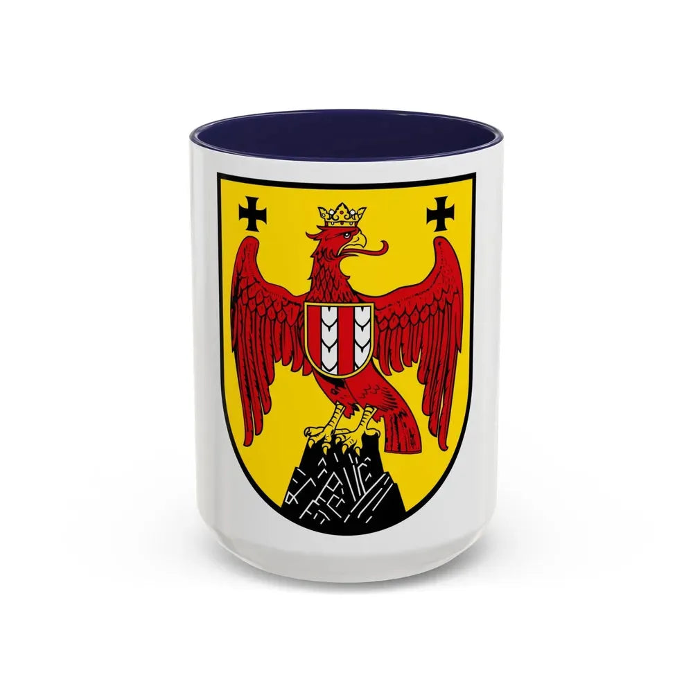 Coat of Arms of Burgenland Austria - Accent Coffee Mug 15oz Navy - Go Mug Yourself