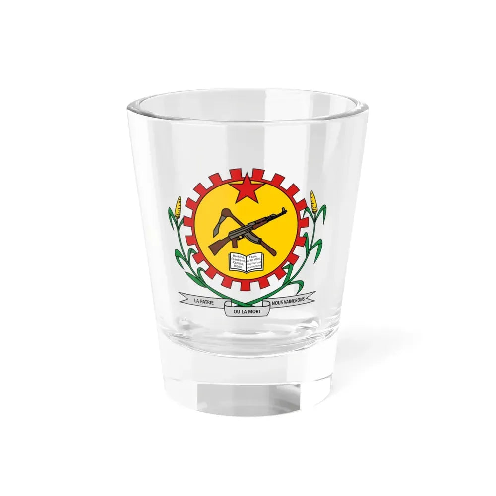 Coat of arms of Burkina Faso 1984-1991 - Shot Glass 1.5oz 1.5oz - Go Mug Yourself