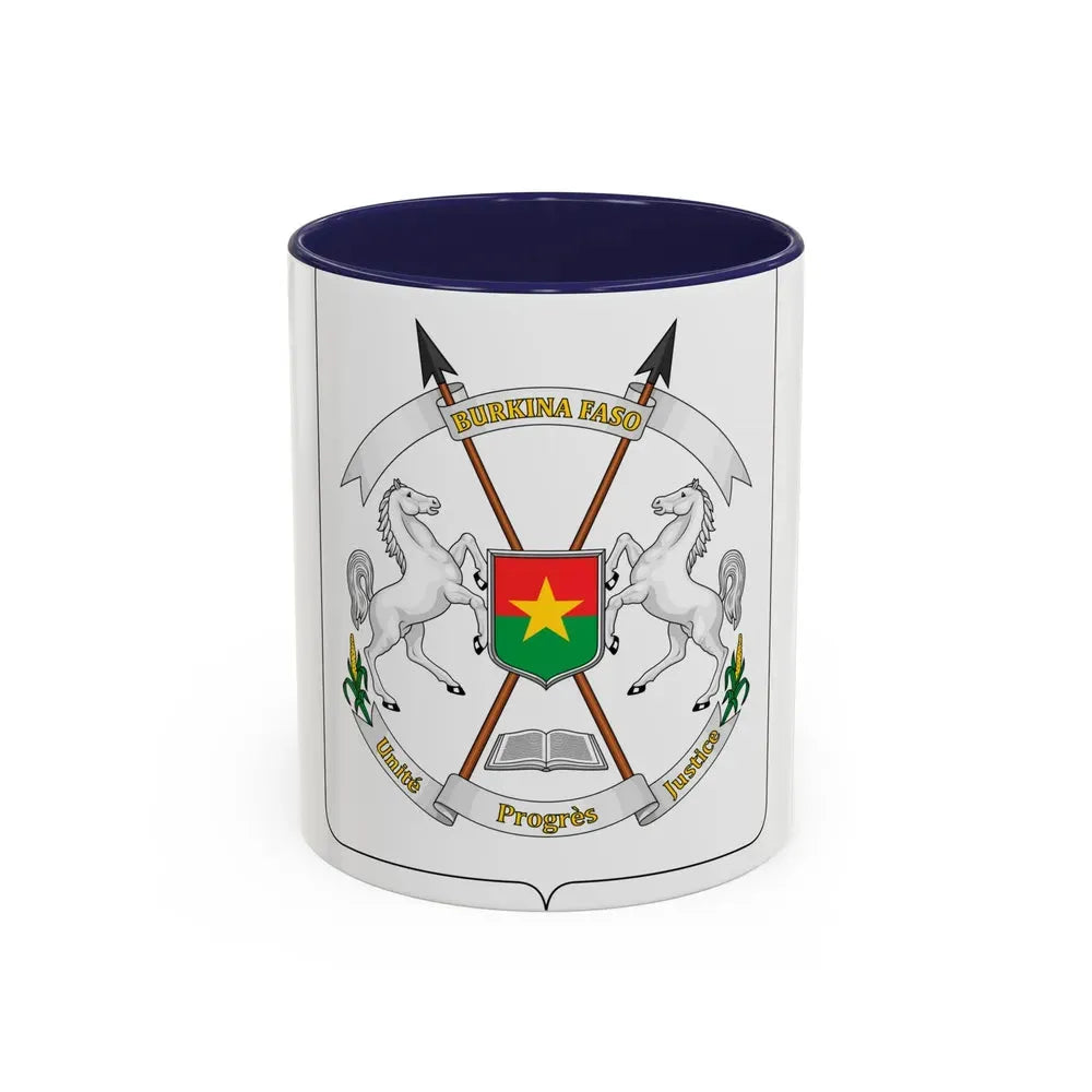 Coat of arms of Burkina Faso - Accent Coffee Mug 11oz Navy - Go Mug Yourself