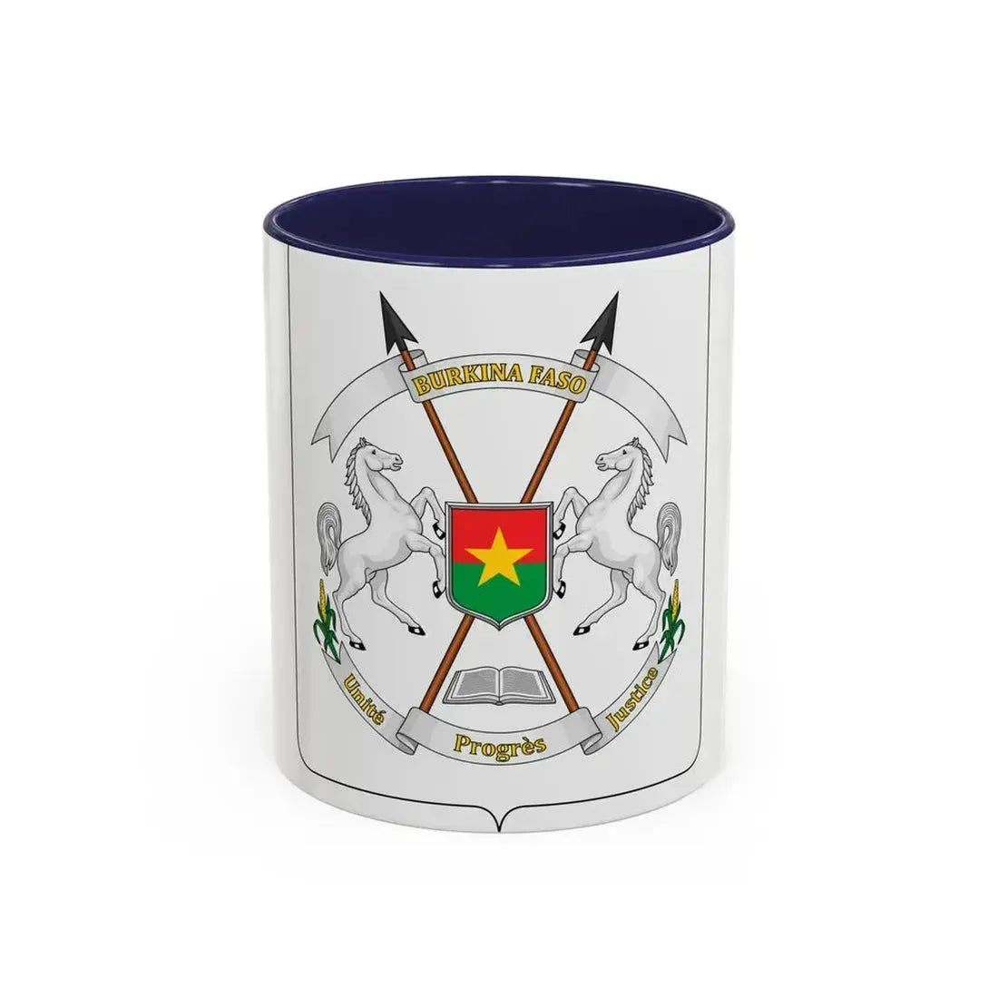 Coat of arms of Burkina Faso - Accent Coffee Mug 11oz Navy - Go Mug Yourself