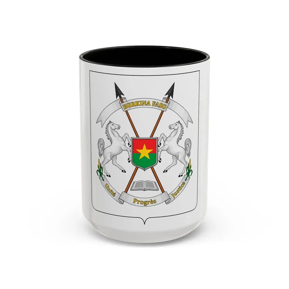 Coat of arms of Burkina Faso - Accent Coffee Mug 15oz Black - Go Mug Yourself