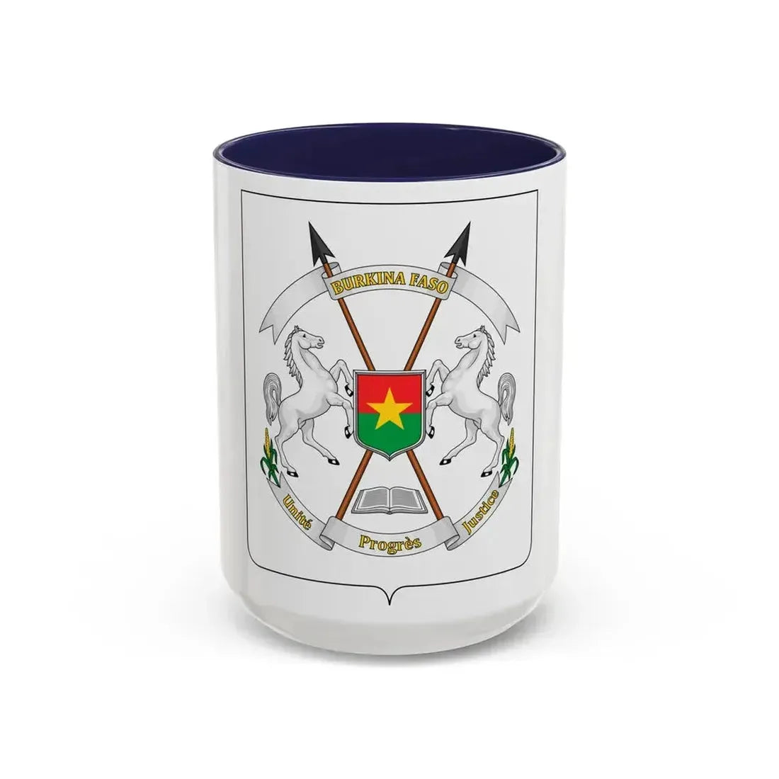 Coat of arms of Burkina Faso - Accent Coffee Mug 15oz Navy - Go Mug Yourself