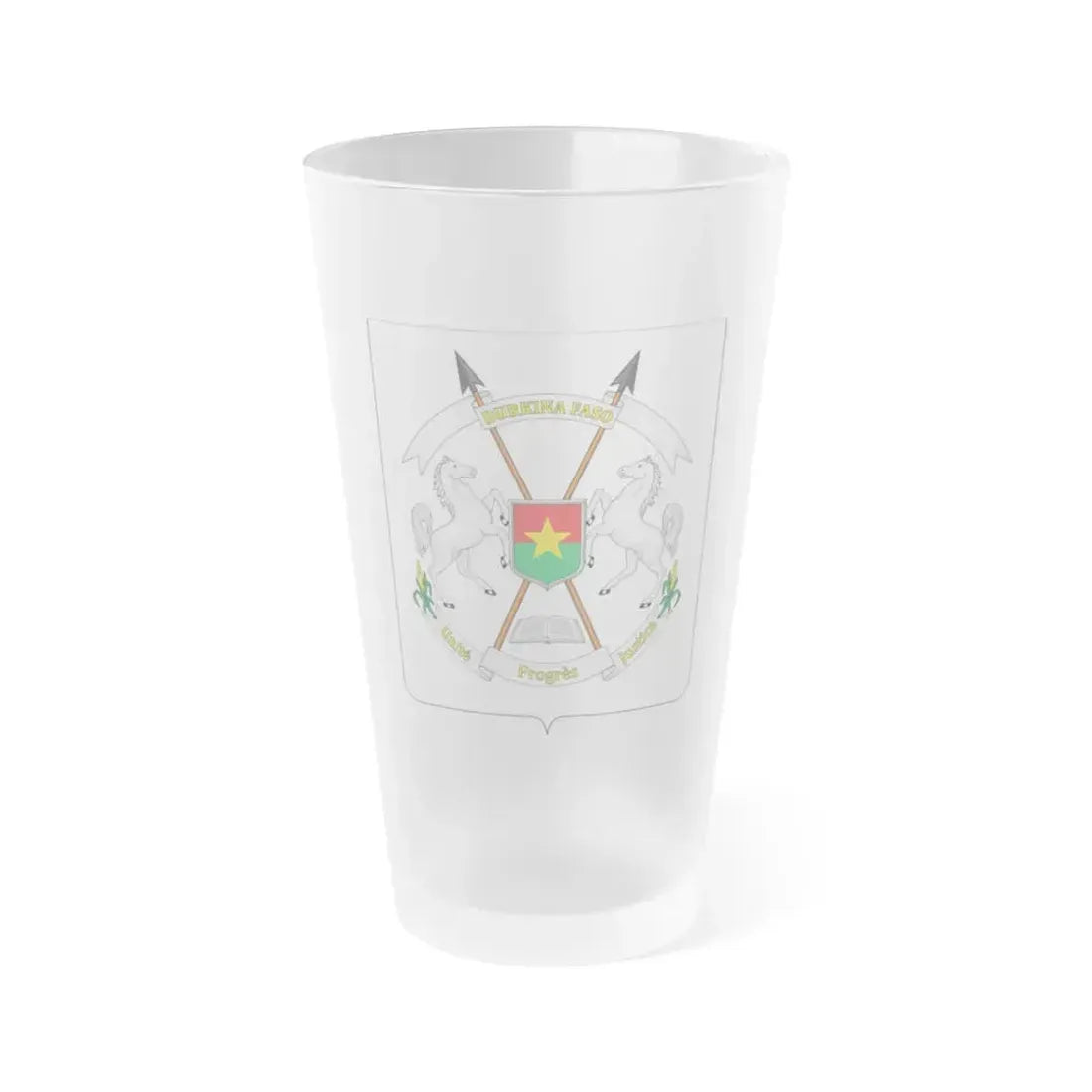 Coat of arms of Burkina Faso - Frosted Pint Glass 16oz 16oz Frosted - Go Mug Yourself