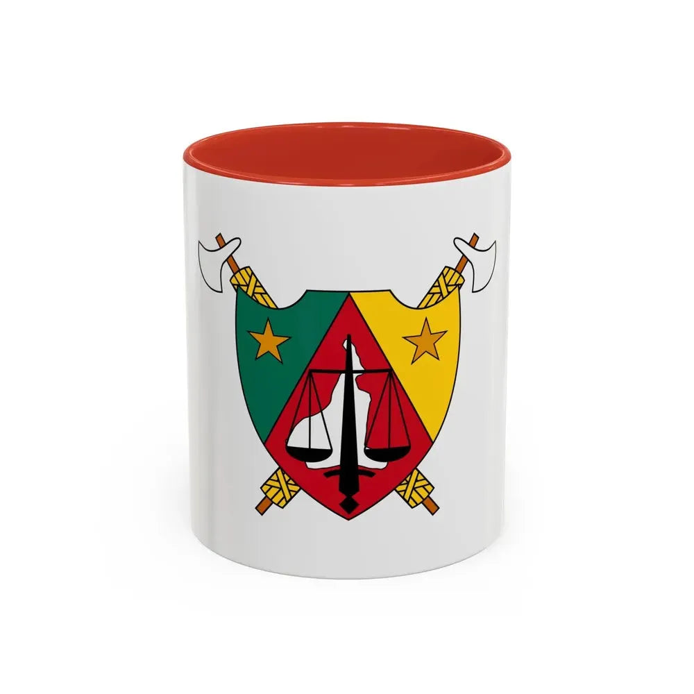Coat of Arms of Cameroon (1960-1961) - Accent Coffee Mug 11oz Red - Go Mug Yourself