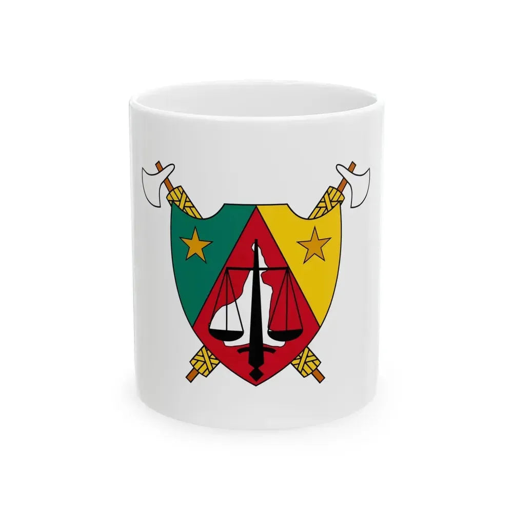 Coat of Arms of Cameroon (1960-1961) - White Coffee Mug 11oz - Go Mug Yourself