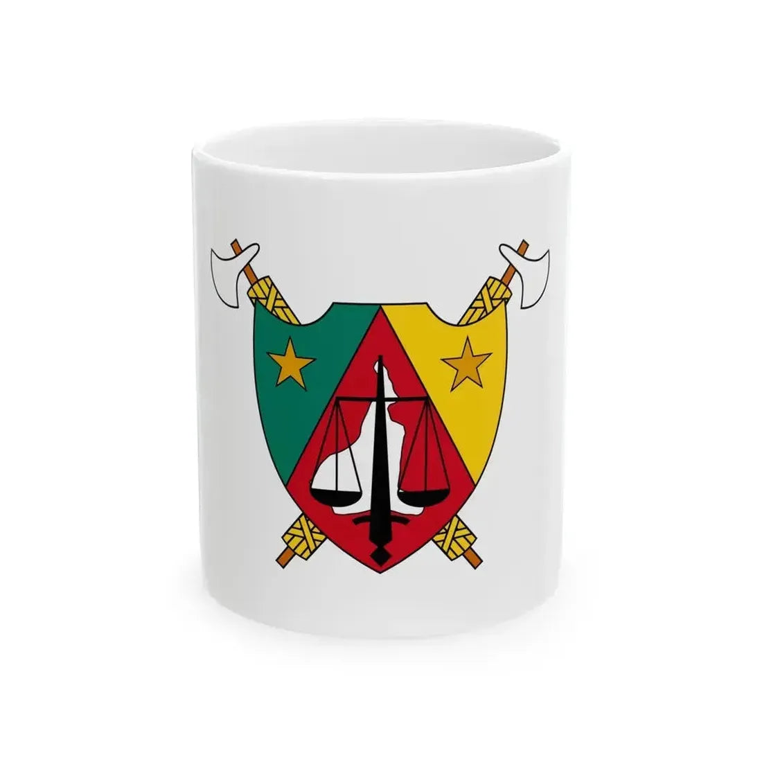 Coat of Arms of Cameroon (1960-1961) - White Coffee Mug 11oz - Go Mug Yourself