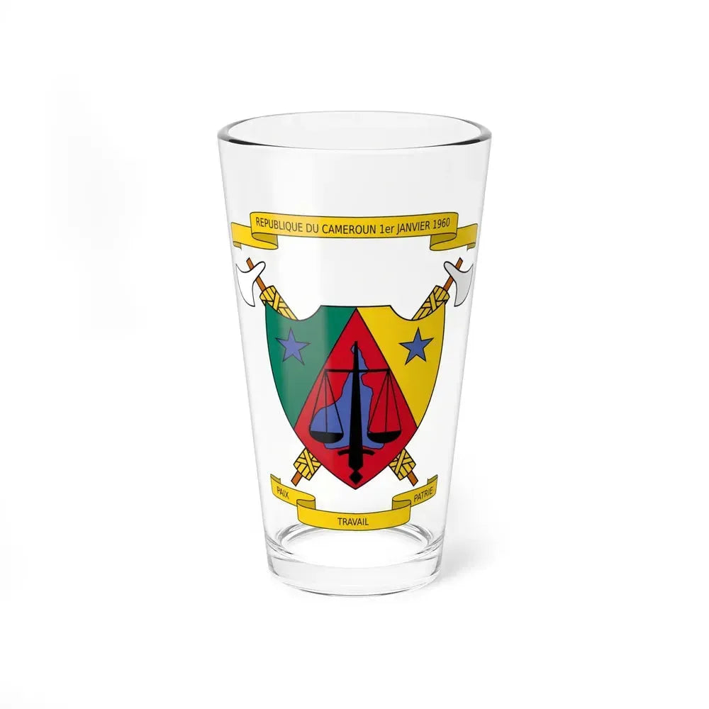 Coat of Arms of Cameroon (1961-1975) - Pint Glass 16oz 16oz - Go Mug Yourself