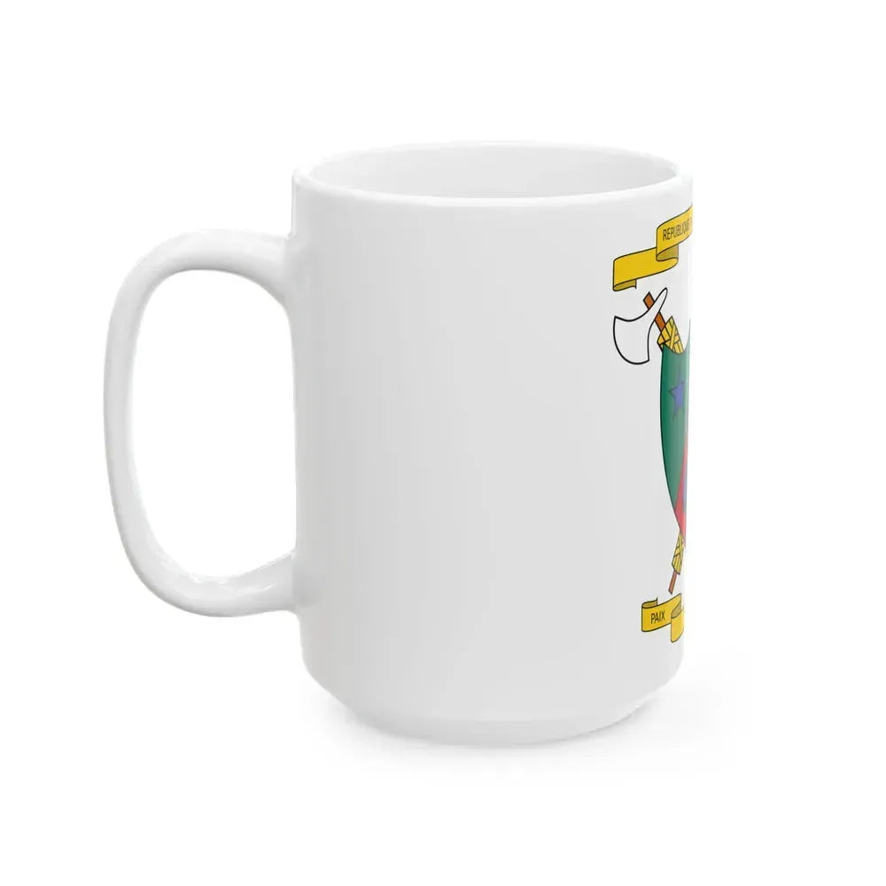 Coat of Arms of Cameroon (1961-1975) - White Coffee Mug - Go Mug Yourself