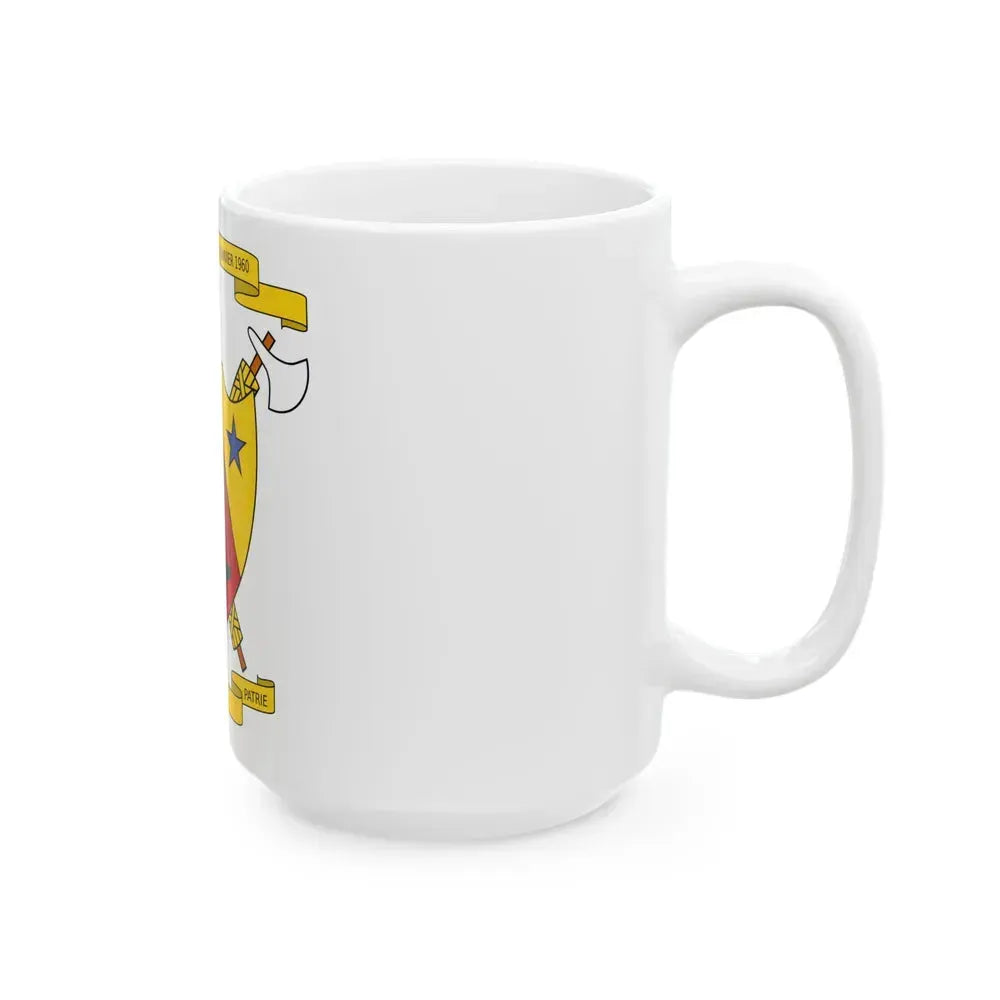 Coat of Arms of Cameroon (1961-1975) - White Coffee Mug - Go Mug Yourself