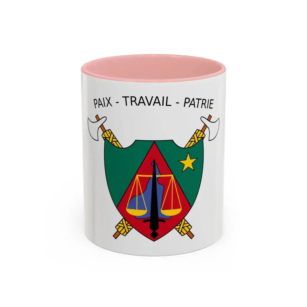 Coat of Arms of Cameroon (1975-1986) - Accent Coffee Mug 11oz Pink - Go Mug Yourself