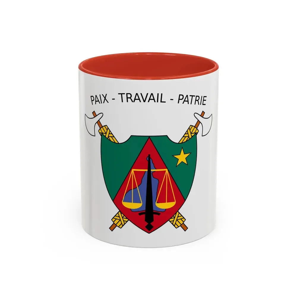 Coat of Arms of Cameroon (1975-1986) - Accent Coffee Mug 11oz Red - Go Mug Yourself
