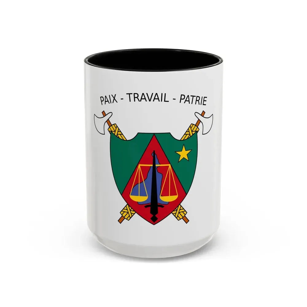 Coat of Arms of Cameroon (1975-1986) - Accent Coffee Mug 15oz Black - Go Mug Yourself