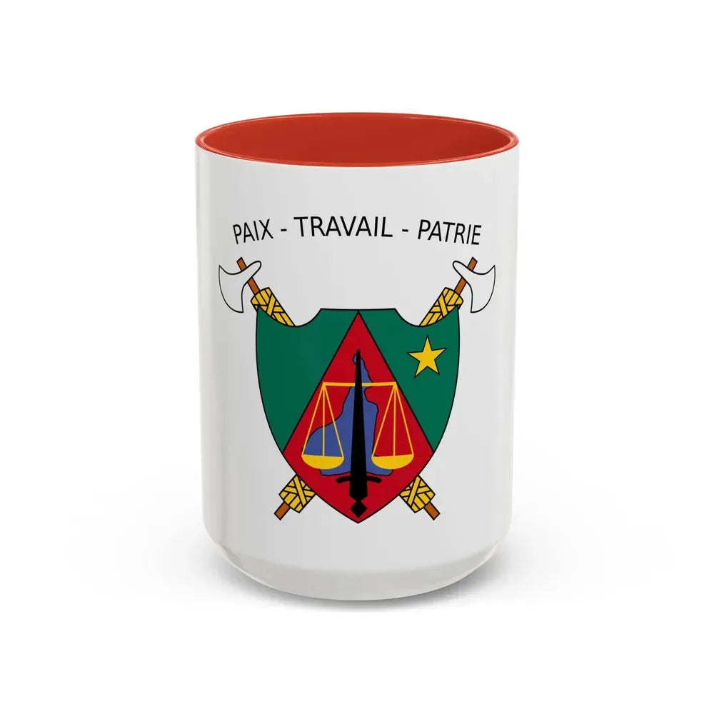 Coat of Arms of Cameroon (1975-1986) - Accent Coffee Mug 15oz Red - Go Mug Yourself