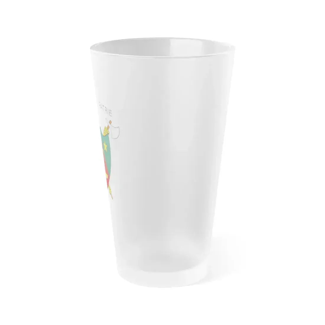 Coat of Arms of Cameroon (1975-1986) - Frosted Pint Glass 16oz - Go Mug Yourself