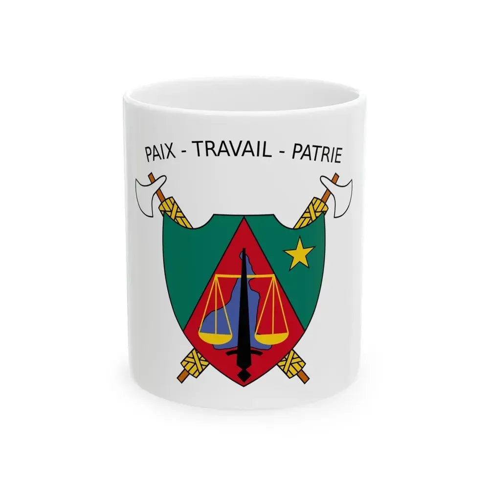 Coat of Arms of Cameroon (1975-1986) - White Coffee Mug 11oz - Go Mug Yourself