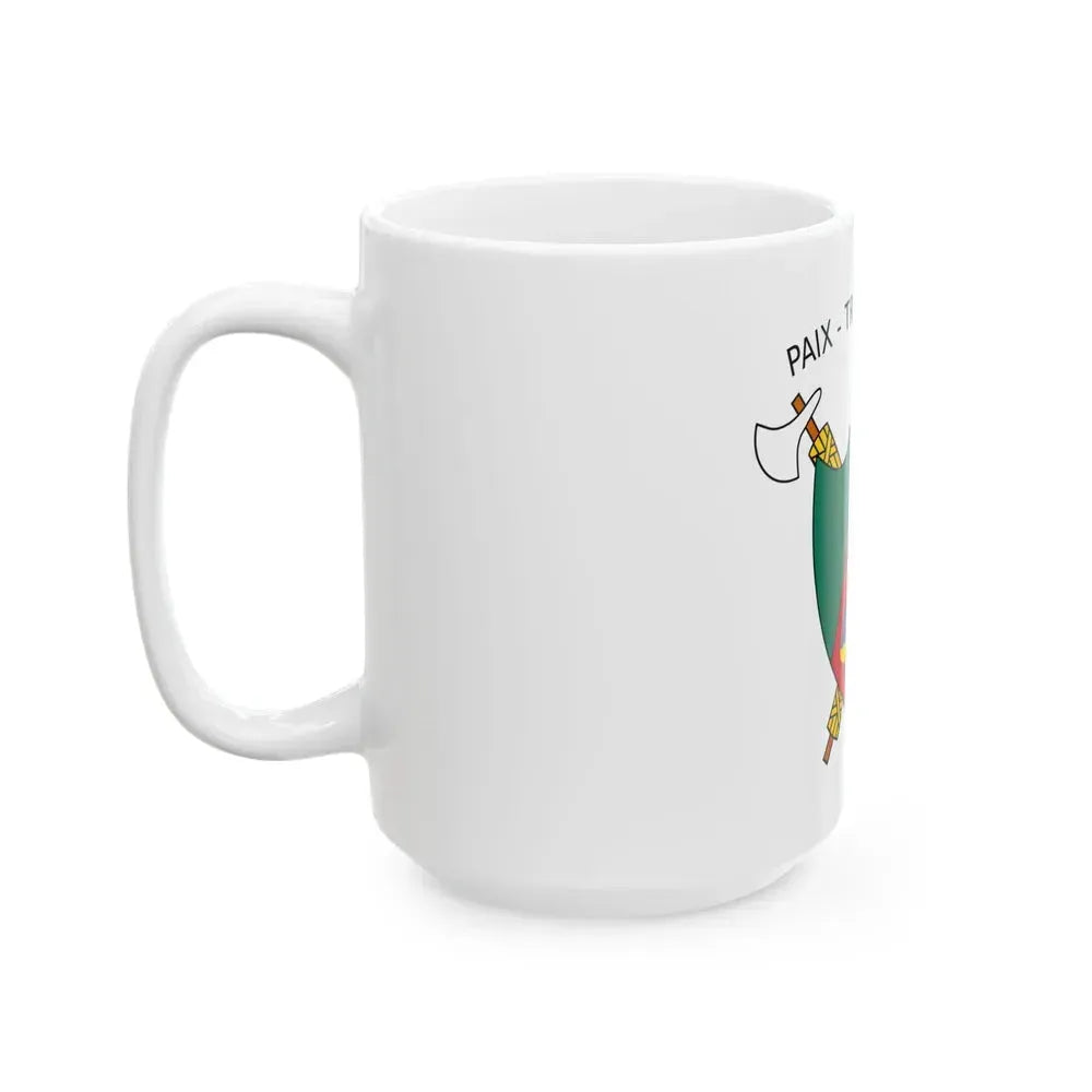 Coat of Arms of Cameroon (1975-1986) - White Coffee Mug - Go Mug Yourself