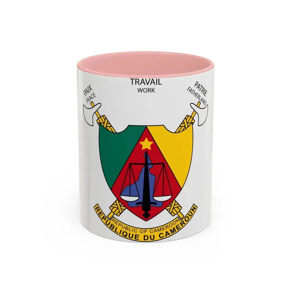 Coat of arms of Cameroon - Accent Coffee Mug 11oz Pink - Go Mug Yourself