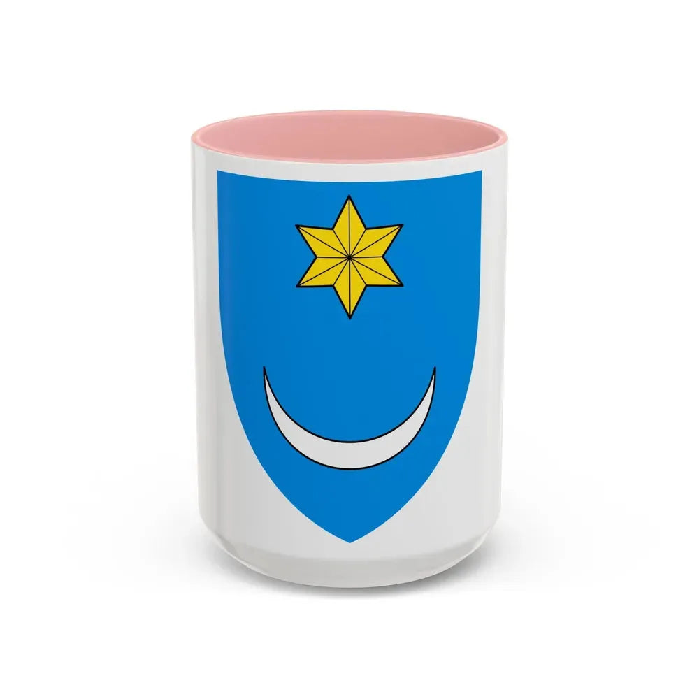 Coat of Arms of Central Croatia - Accent Coffee Mug 15oz Pink - Go Mug Yourself