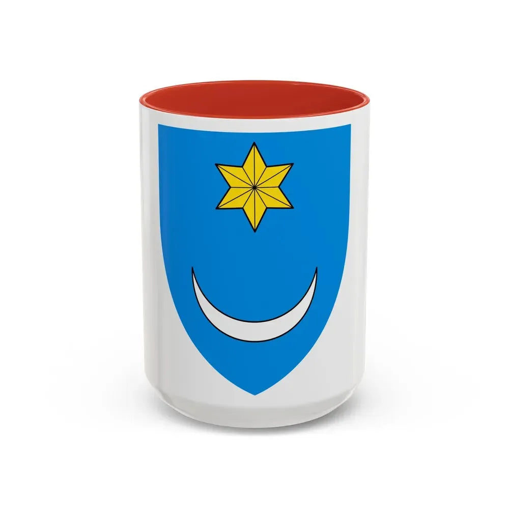 Coat of Arms of Central Croatia - Accent Coffee Mug 15oz Red - Go Mug Yourself