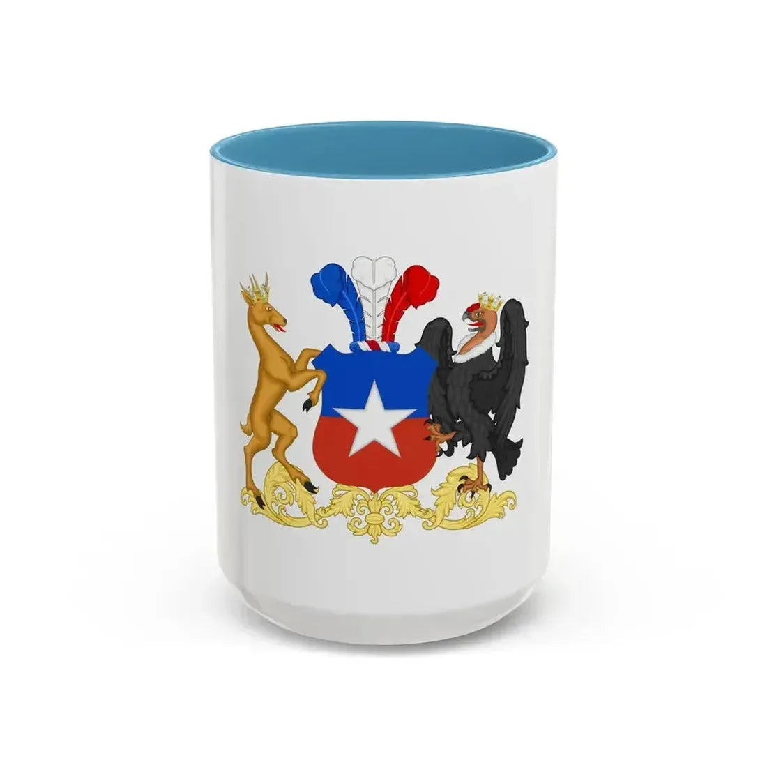 Coat of Arms of Chile (1834-1920) - Accent Coffee Mug 15oz Light Blue - Go Mug Yourself