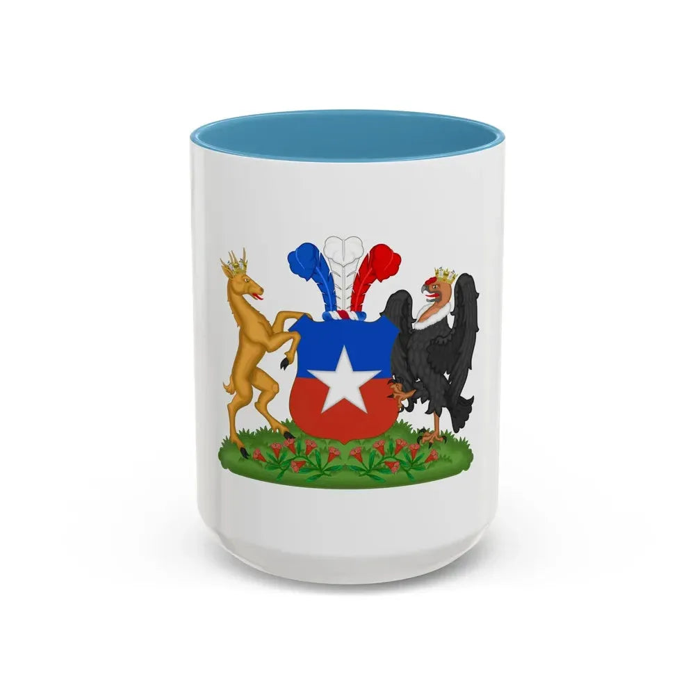 Coat of Arms of Chile (1834-1920) Compartment Variant - Accent Coffee Mug 15oz Light Blue - Go Mug Yourself