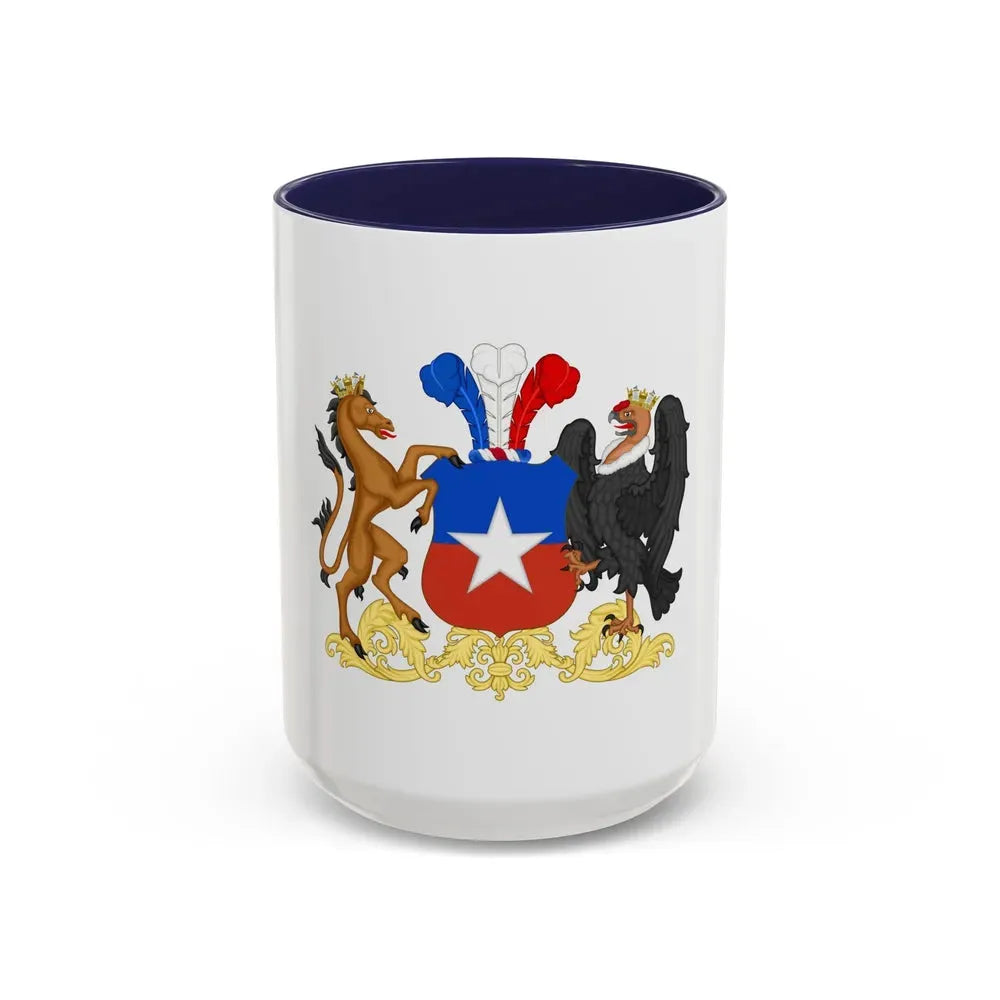 Coat of Arms of Chile 2 - Accent Coffee Mug 15oz Navy - Go Mug Yourself