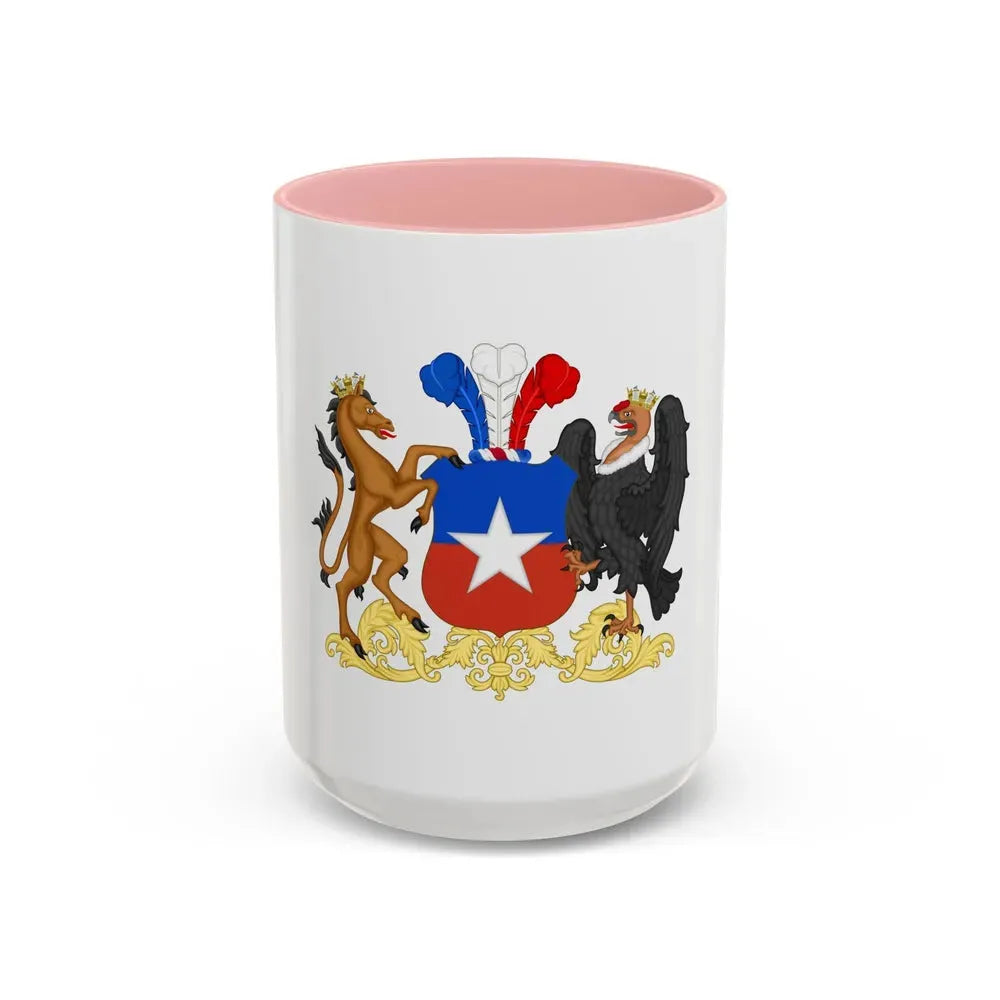 Coat of Arms of Chile 2 - Accent Coffee Mug 15oz Pink - Go Mug Yourself