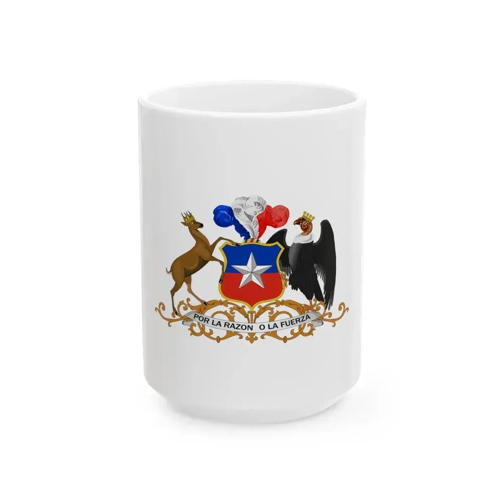 Coat of arms of Chile 3 - White Coffee Mug 15oz - Go Mug Yourself