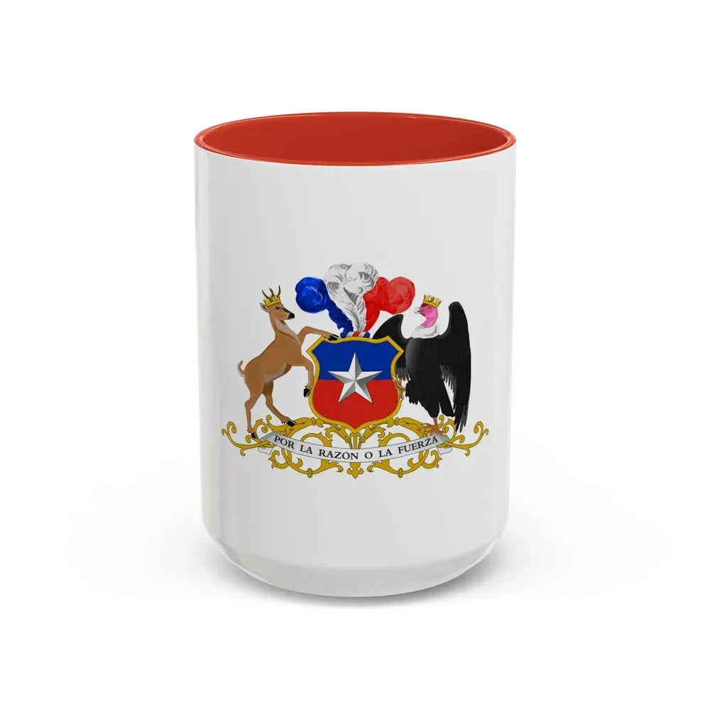 Coat of arms of Chile 5 - Accent Coffee Mug 15oz Red - Go Mug Yourself