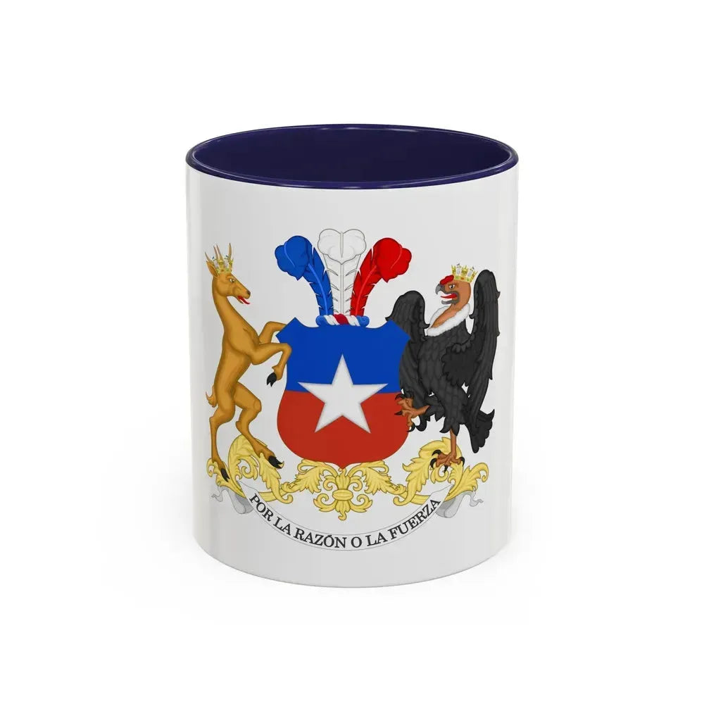 Coat of Arms of Chile - Accent Coffee Mug 11oz Navy - Go Mug Yourself