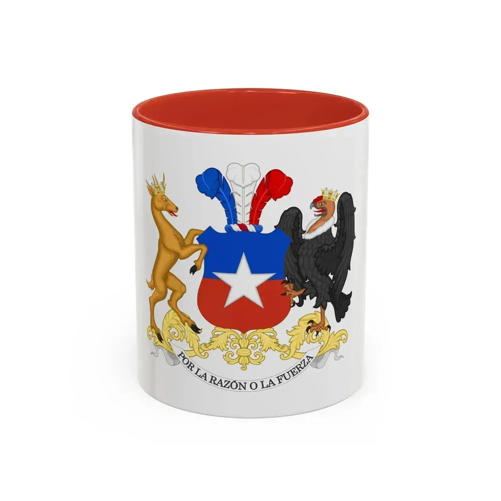 Coat of Arms of Chile - Accent Coffee Mug 11oz Red - Go Mug Yourself