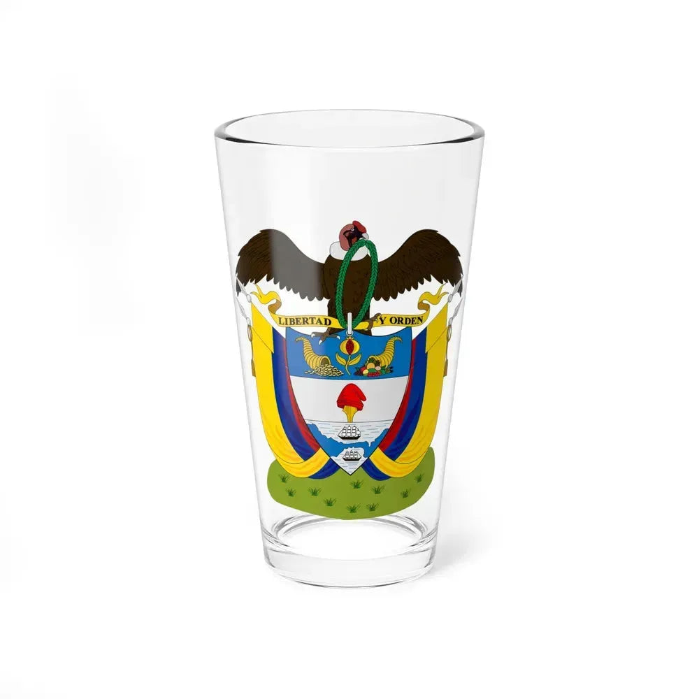 Coat of arms of Colombia (1890) - Pint Glass 16oz 16oz - Go Mug Yourself