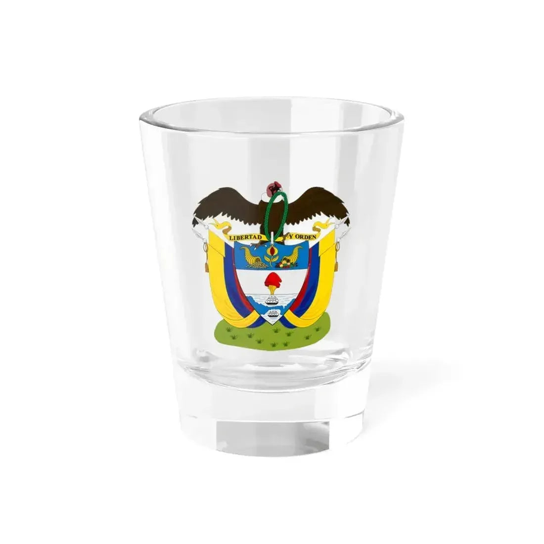 Coat of arms of Colombia (1890) - Shot Glass 1.5oz 1.5oz - Go Mug Yourself