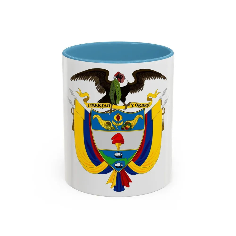 Coat of arms of Colombia 2 - Accent Coffee Mug 11oz Light Blue - Go Mug Yourself