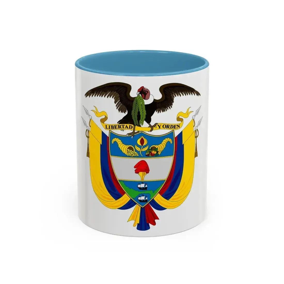 Coat of arms of Colombia 2 - Accent Coffee Mug 11oz Light Blue - Go Mug Yourself