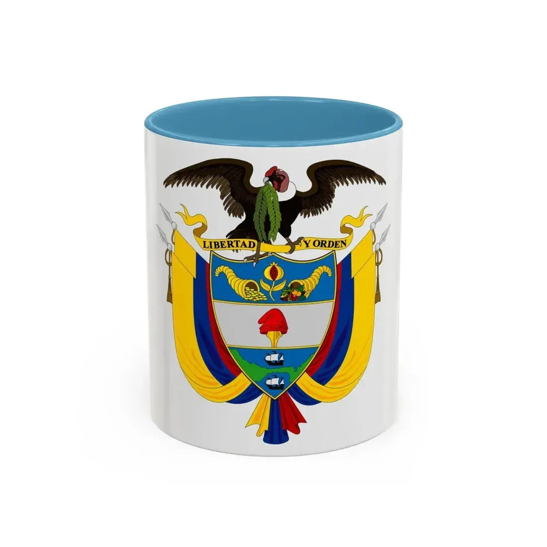 Coat of arms of Colombia 2 - Accent Coffee Mug 11oz Light Blue - Go Mug Yourself