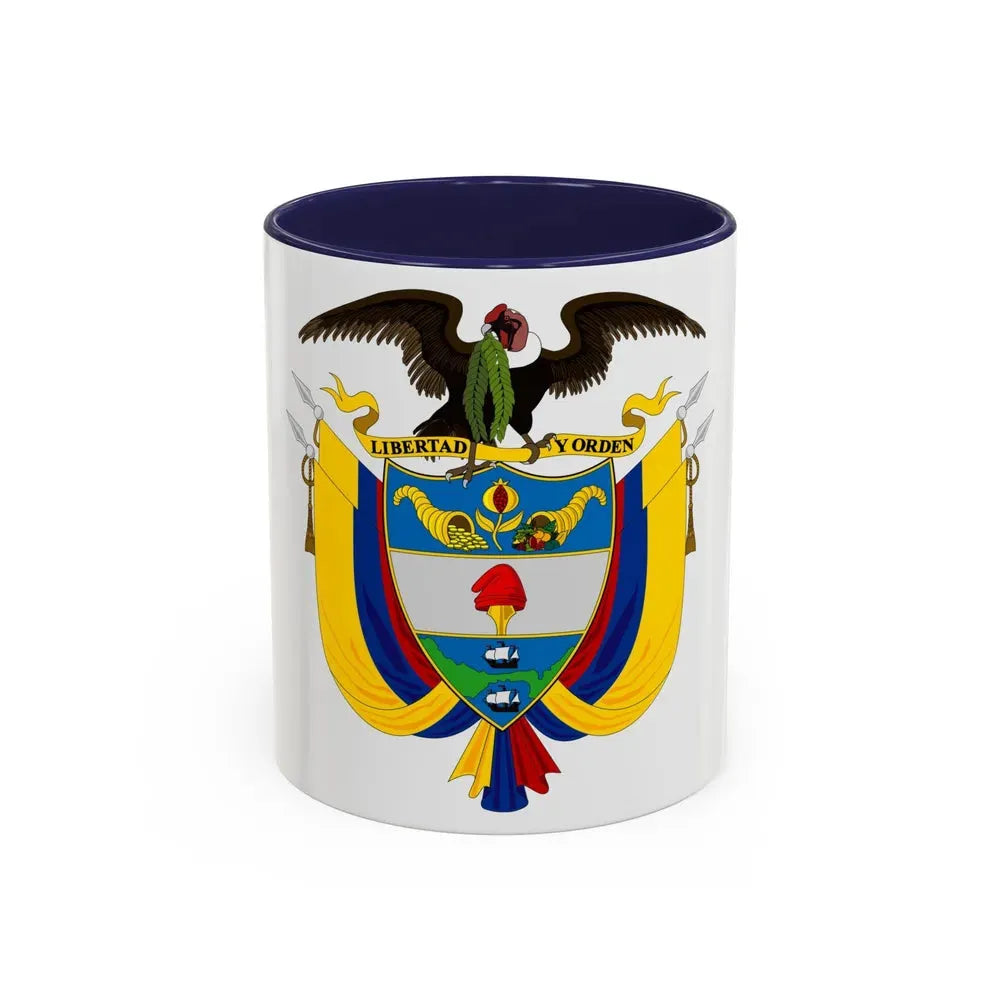 Coat of arms of Colombia 2 - Accent Coffee Mug 11oz Navy - Go Mug Yourself