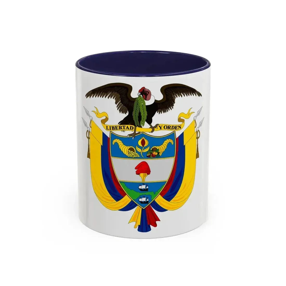 Coat of arms of Colombia 2 - Accent Coffee Mug 11oz Navy - Go Mug Yourself