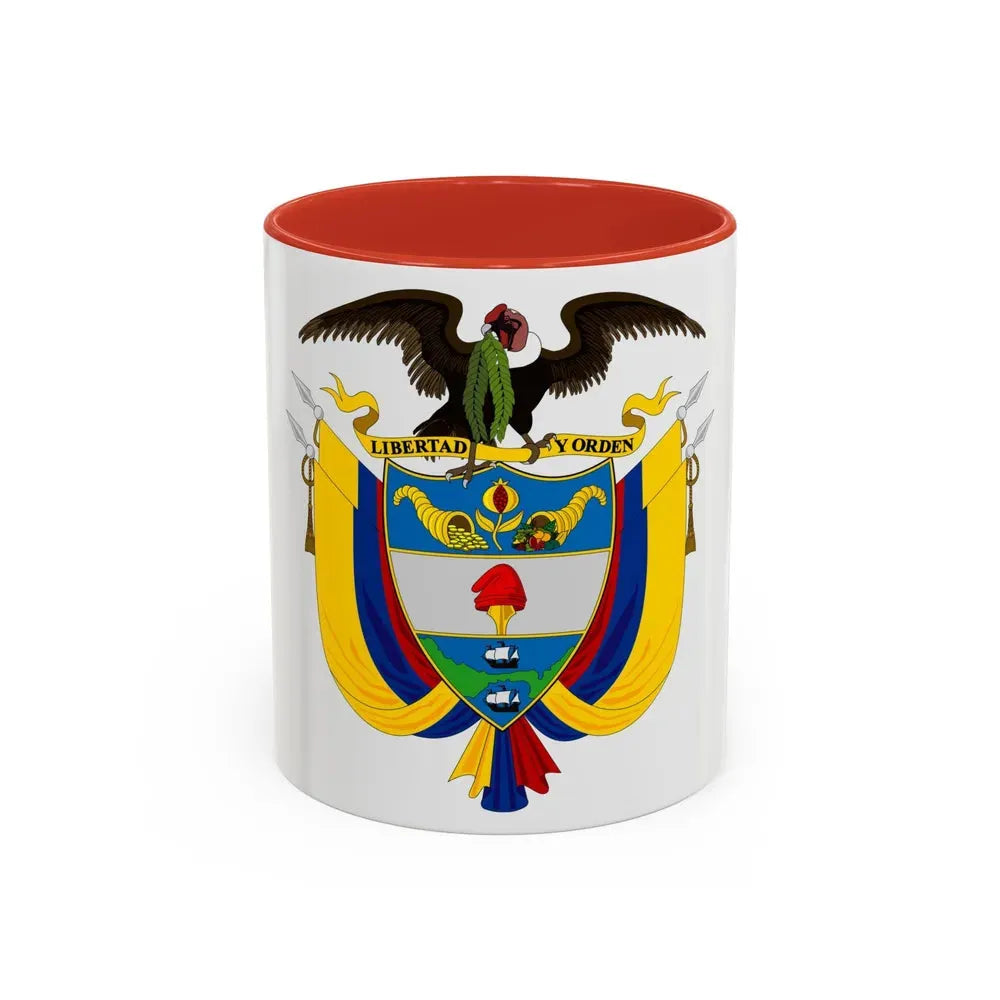 Coat of arms of Colombia 2 - Accent Coffee Mug 11oz Red - Go Mug Yourself