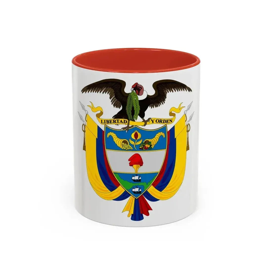 Coat of arms of Colombia 2 - Accent Coffee Mug 11oz Red - Go Mug Yourself