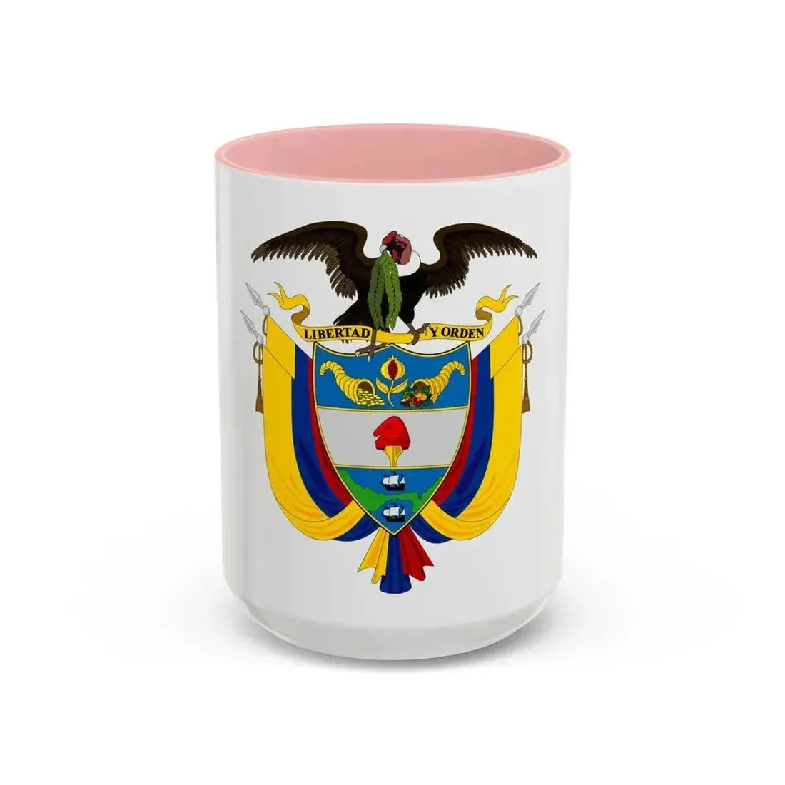 Coat of arms of Colombia 2 - Accent Coffee Mug 15oz Pink - Go Mug Yourself