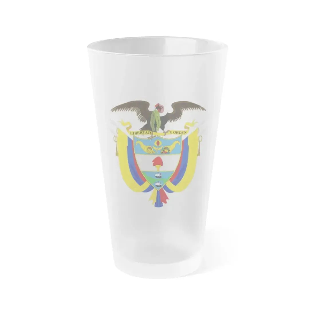 Coat of arms of Colombia 2 - Frosted Pint Glass 16oz Default Title - Go Mug Yourself
