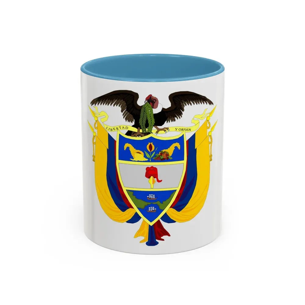 Coat of arms of Colombia 3 - Accent Coffee Mug 11oz Light Blue - Go Mug Yourself