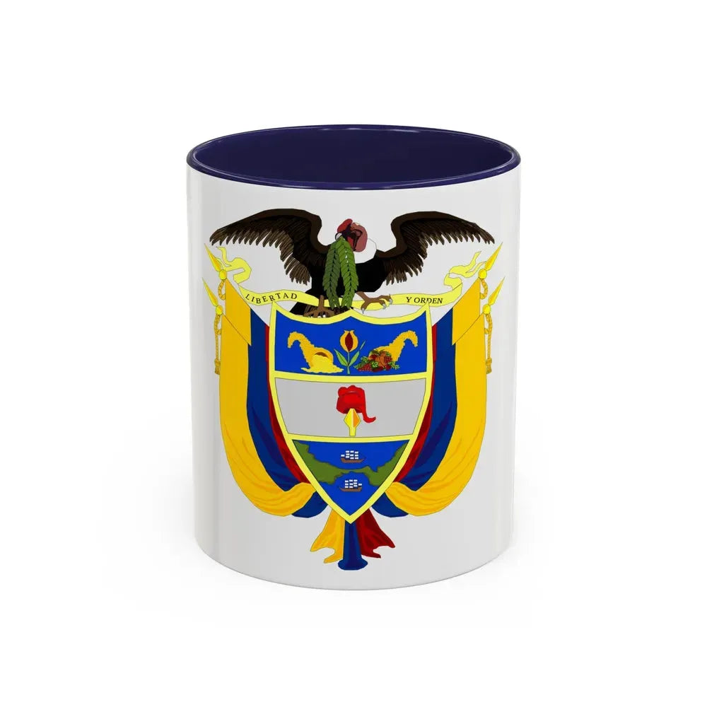 Coat of arms of Colombia 3 - Accent Coffee Mug 11oz Navy - Go Mug Yourself