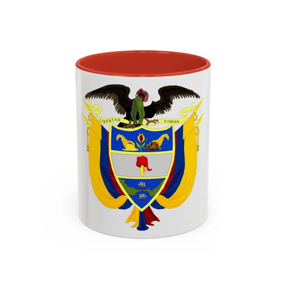 Coat of arms of Colombia 3 - Accent Coffee Mug 11oz Red - Go Mug Yourself