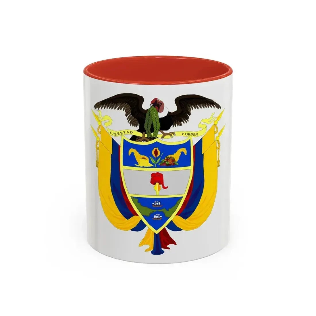 Coat of arms of Colombia 3 - Accent Coffee Mug 11oz Red - Go Mug Yourself