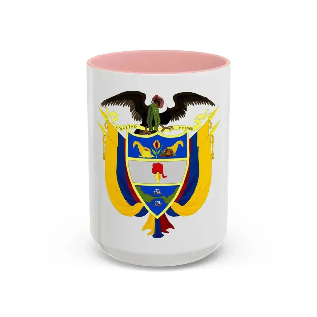 Coat of arms of Colombia 3 - Accent Coffee Mug 15oz Pink - Go Mug Yourself