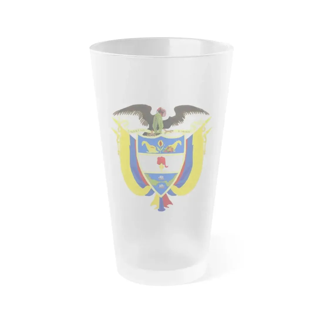 Coat of arms of Colombia 3 - Frosted Pint Glass 16oz Default Title - Go Mug Yourself