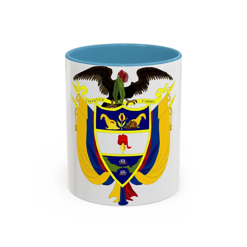 Coat of arms of Colombia 4 - Accent Coffee Mug 11oz Light Blue - Go Mug Yourself