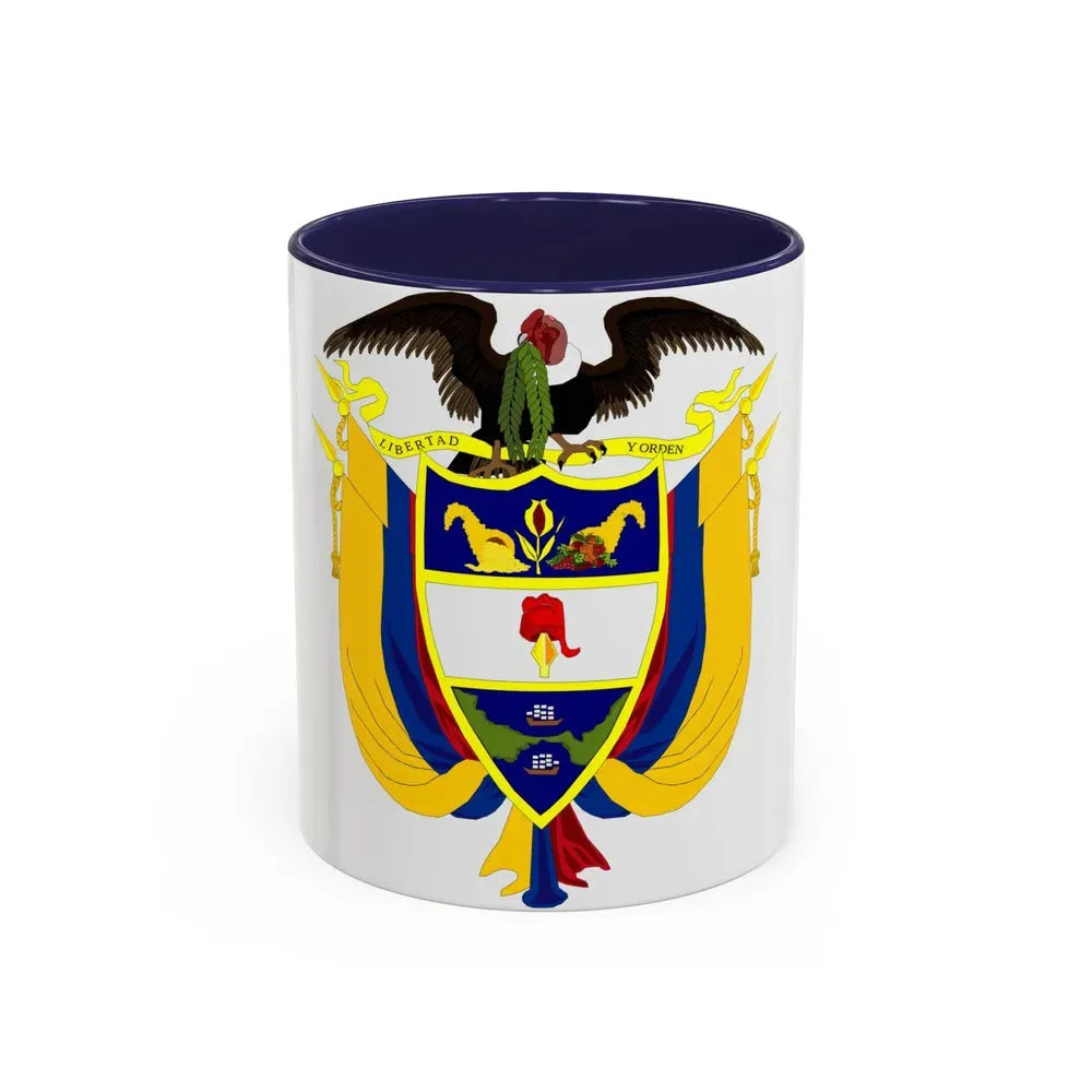 Coat of arms of Colombia 4 - Accent Coffee Mug 11oz Navy - Go Mug Yourself